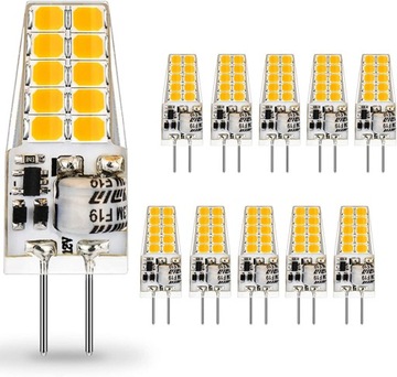 Żarówka LED G4 12V 3W = 30W 3000K ciepła biel 10szt