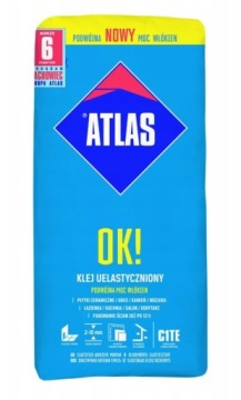 Клей для плитки, грес, камня ATLAS OK! FLEXIBLE 5 кг Двойная сила