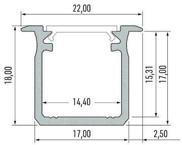 ВСТРАИВАЕМЫЙ СВЕТОДИОДНЫЙ ПРОФИЛЬ DEEP G 2м