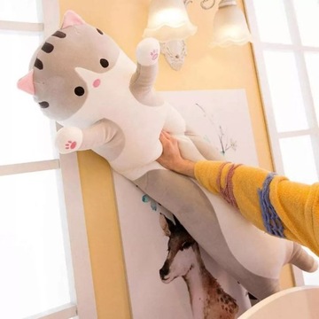 ПЛЮШЕВАЯ ИГРУШКА-МАСКОТ, ДЛИННАЯ КОШКА, ОБЪЯСНИЦА, 90 см, ТОЛЩАЯ ИГРУШКА, ПОДУШКА