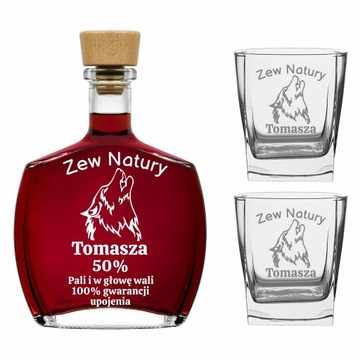 Графин с гравировкой и 2 бокала для виски ЛИКЕР, ВИСКИ, ВОДКА