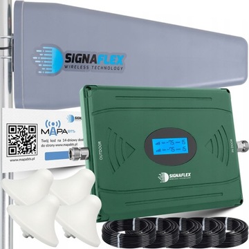 ZESTAW WZMACNIACZ SYGNAŁU TELEFONU GSM INTERNETU HSPA 4G LTE + ANTENY 15m