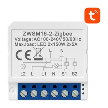 AVATTO 2-KANAŁOWY PRZEŁĄCZNIK OŚWIETLENIA STEROWNIK WI-FI IP20 ZWSM16-W2