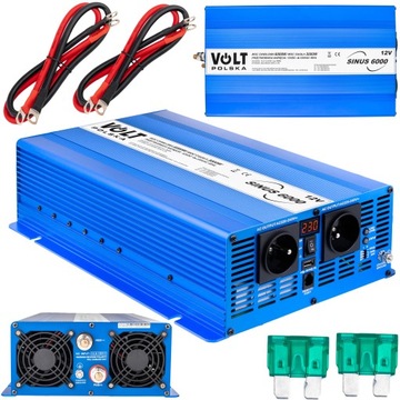 PRZETWORNICA PRĄDU NAPIĘCIA SINUS 12V 230V 6000
