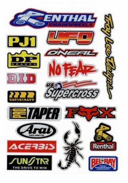 NAKLEJKI NA MOTOR MOTOCYKL DID FOX ARAI UFO BELRAY
