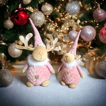 РОЗОВЫЙ МЕХОВОЙ СТОПОР ДЛЯ ДВЕРИ ОЛЕНЯ РОЖДЕСТВЕНСКИЙ 26СМ