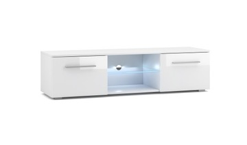 Szafka pod RTV Moon 140 cm biały mat połysk LED