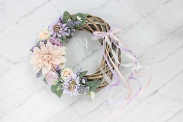 Весенний венок, украшение на дверь, украшение ФИОЛЕТОВЫЙ
