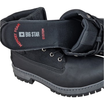 Zimowe męskie buty trapery trekkingowe botki czarne BIG STAR KK174206 45