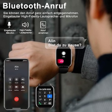 Мужские умные часы с функцией телефона с сенсорным экраном