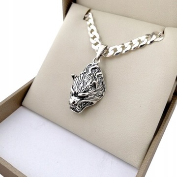 КУЛОН С СЕРЕБРЯНЫМ ВОЛКОМ 925 ГОЛОВЫ, ГОЛОВА ВОЛКА