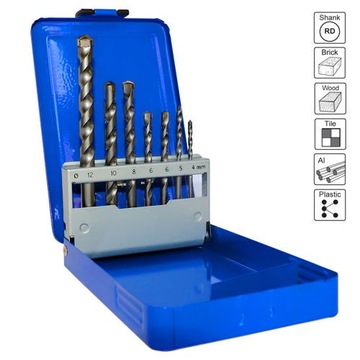 WIERTŁO MEISTER UNIWERSALNE 4-12 MM. ZEST. 7 SZTUK
