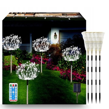 САДОВАЯ СОЛНЕЧНАЯ ЛАМПА 4 В 1 НОВЫЙ СВЕТОДИОДНЫЙ ФЕЙЕРВЕРК 4X120 С ПУЛЬТОМ CE CE