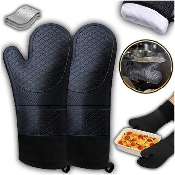 SILIKONOWE RĘKAWICE KUCHENNE ŻAROODPORNE 2szt - KOMFORT I BEZPIECZEŃSTWO!