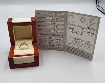ZŁOTY PIERŚCIONEK Z BRYLANTEM P.750 4,52 GR