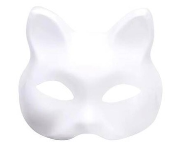 MASKA DO MALOWANIA DEKORACJI BIAŁY KOT KOTEK USZY