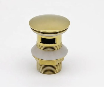 АВТОМАТИЧЕСКАЯ КРЫШКА ДЛЯ УМЫВАЛЬНИКА С ПЕРЕЛИВОМ CLICK CLACK ЗОЛОТАЯ ЛАТУНЬ CLICK