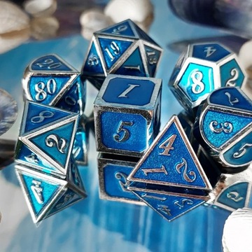 KRÓLOWA LODU ZESTAW 7 METALOWYCH KOŚCI RPG