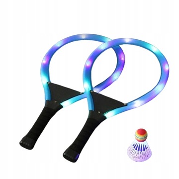 NORIMPEX BADMINTON ŚWIECĄCY ZESTAW DO KOMETKI KOMPLET PALETKI RAKIETKI