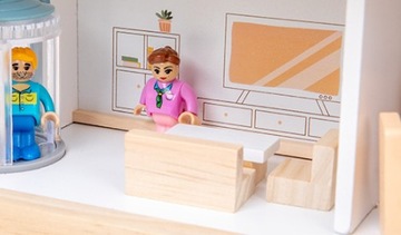 Большой деревянный двухэтажный кукольный домик, набор мебели и аксессуаров для лифта XXL