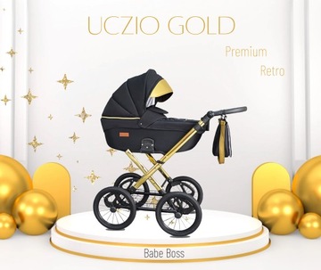 КЛАССИЧЕСКАЯ ДЕТСКАЯ КОЛЯСКА 3В1 Uczio GOLD RETRO GOLD Classic