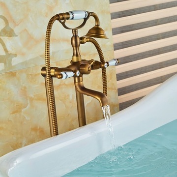 Bateria wannowa wolnostojąca Old Retro Mosiądz