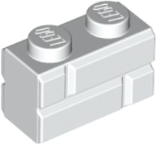 10 szt LEGO 98283 White Brick 1x2 Masonry Profile
