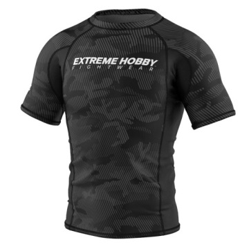 Rashguard z Krótkim Rękawem Męski czarny XL EXTREME HOBBY