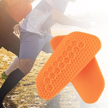 1 пара футбольных щитков для голени, защитное оборудование для мужчин, оранжевого цвета