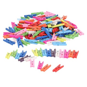 100 шт. Деревянные булавки для одежды, маленький размер, светлые цвета, прочные JO.