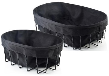 НАБОР ИЗ 2 ЧЕРНЫХ МЕТАЛЛИЧЕСКИХ КОРЗИН С МАТЕРИАЛОМ