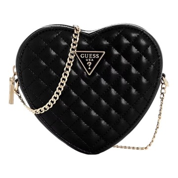 GUESS TOREBKA DAMSKA RIANEE QUILT HEART BAG CZARNA