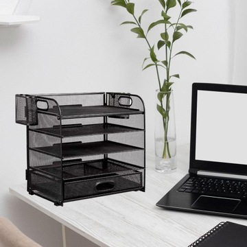 Полка для документов, сетчатая папка, лоток для писем, 5 слотов