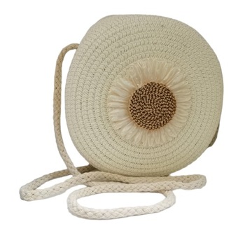 ВИНТАЖНАЯ СУМКА НА ПЛЕЧЕ С СОЛОМОЙ И ЦВЕТОЧНЫМ ЦВЕТОМ, БЕЛАЯ ВЕСНА ЛЕТО