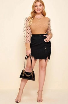 SHEIN ДЖИНСОВАЯ ЮБКА ПЛЮС РАЗМЕР ЧЕРНАЯ 50 VUI