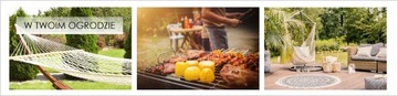Duży grill węglowy ogrodowy ruszt z pokrywą szuflada na popiół termometr