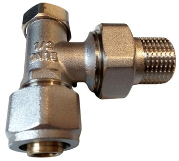 ЗАПОРНЫЙ РАДИАТОРНЫЙ КЛАПАН PEX 1/2x16 УГЛОВОЙ