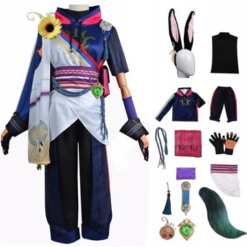 Genshin Impact Tighnari Cosplay Kostium Peruka