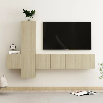 SZAFKA RTV KOMODA STOLIK PÓŁKA POD TV TELEWIZOR ZESTAW 5 SZAFEK Dąb Sonoma