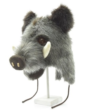 Зимняя шапка с изображением кабана - XL