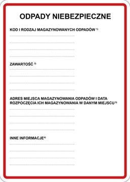 ODPADY NIEBEZPIECZNE naklejki etykiety foliowe 100