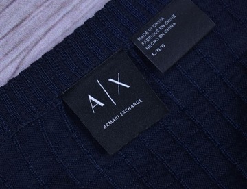 ARMANI EXCHANGE Męski Sweter Granatowy Premium L