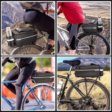 TORBA ROWEROWA TERMICZNA NA BAGAŻNIK ROWER SAKWA ODBLASKOWA KUFER 10L BIDON