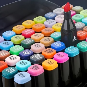 MARKERY ALKOHOLOWE 120 SZT DWUSTRONNE FLAMASTRY MAZAKI PISAKI ZESTAW +TORBA