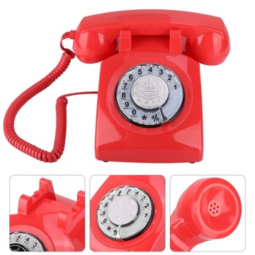 Telefon stacjonarny retro z tarczą obrotową