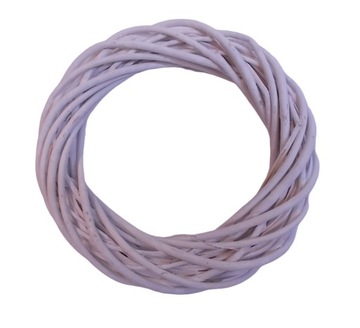Wianek biały koło okrągły wiklinowy 20 cm