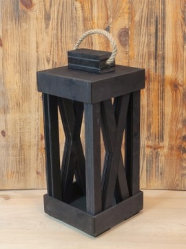 LAMPION DREWNIANY LATARNIA STROIK KWIATY DOM OGRÓD