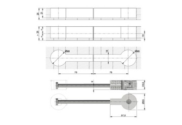 150 MM QUICK ITALIANA ZŁĄCZE DO BLATÓW - KOMPLET