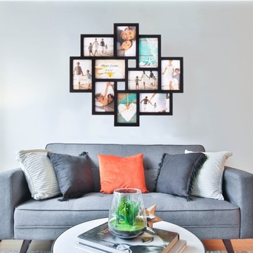 НАБОР ФОТОРАМОК ЧЕРНАЯ ФОТОГАЛЕРЕЯ MULTIRAMA РАМКИ 10 x ФОТО