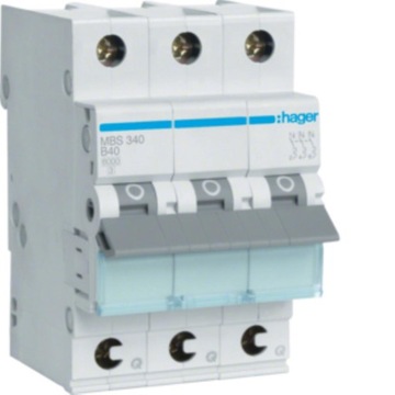 HAGER MCB Wyłącznik nadprądowy 3P B40A QC MBS340